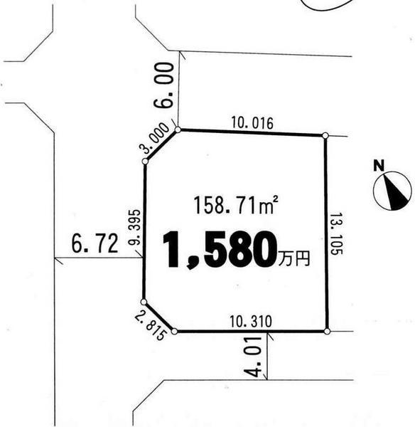 Compartment figure. Land price 15.8 million yen, Land area 158.71 sq m