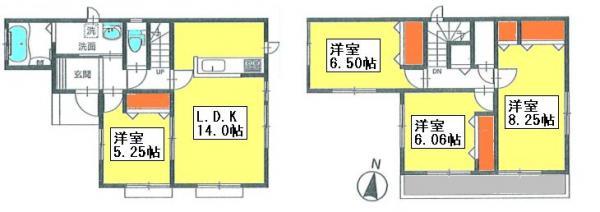 Floor plan. 21,800,000 yen, 4LDK, Land area 101.92 sq m , Building area 95.45 sq m