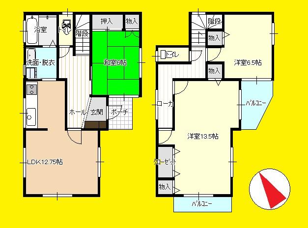 Floor plan. 15.9 million yen, 3LDK, Land area 101.17 sq m , Building area 99.37 sq m