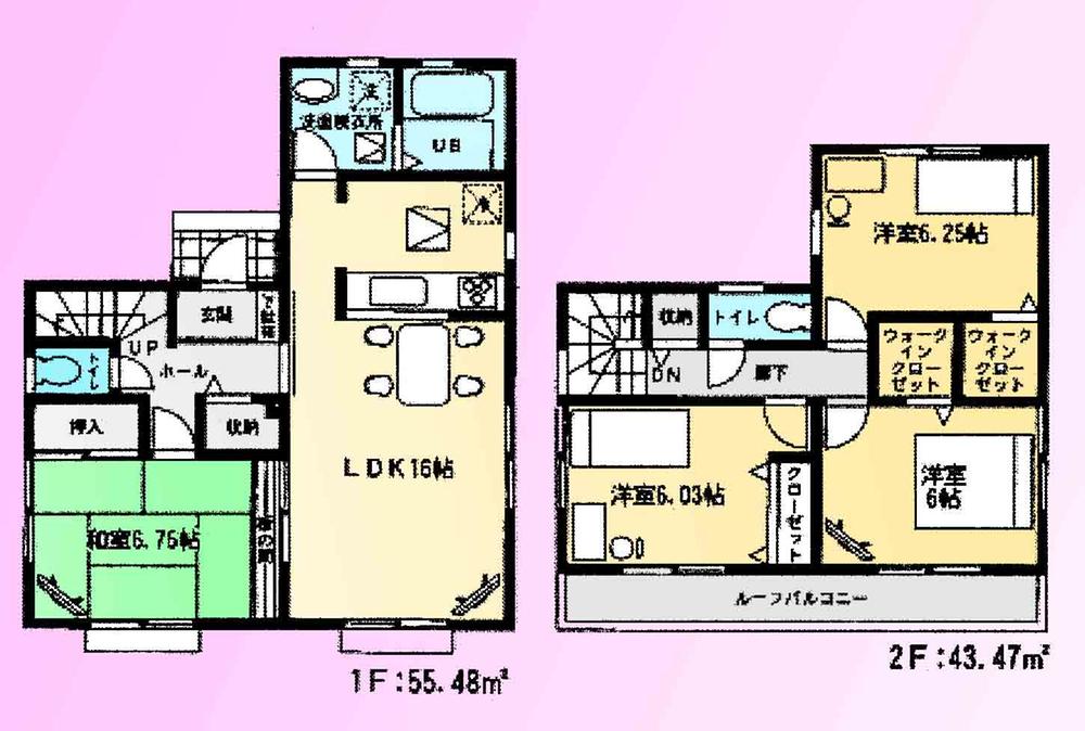 Floor plan. 21,800,000 yen, 4LDK, Land area 121.48 sq m , Building area 98.95 sq m