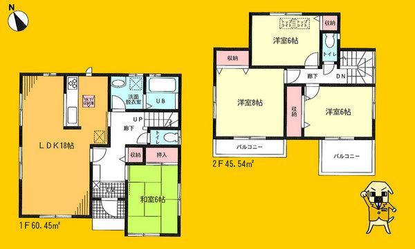 Floor plan. 25,900,000 yen, 4LDK, Land area 143.03 sq m , Building area 105.99 sq m