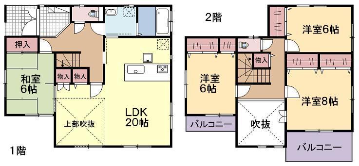 Floor plan. 32,800,000 yen, 4LDK, Land area 196.87 sq m , It is a building area of ​​116.75 sq all-electric house of m land 59.55 square meters! 