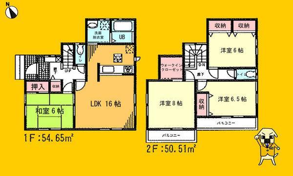 Floor plan. 24,300,000 yen, 4LDK, Land area 143.85 sq m , Building area 105.16 sq m