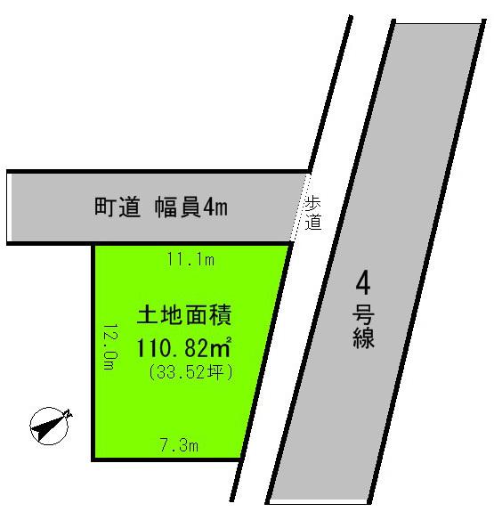 Compartment figure. Land price 6.5 million yen, Land area 110.82 sq m