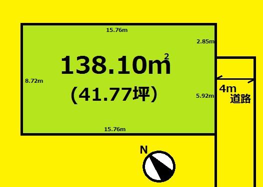 Compartment figure. Land price 12.8 million yen, Land area 138.1 sq m