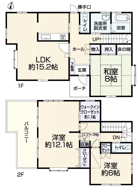 Floor plan. 23.8 million yen, 3LDK, Land area 150.54 sq m , Building area 114.21 sq m