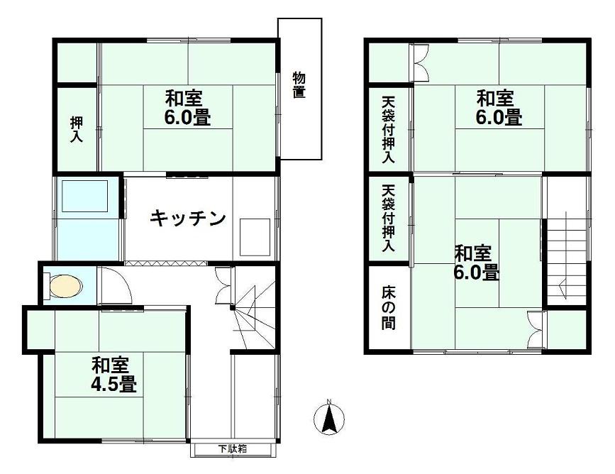 Floor plan. 4.8 million yen, 4K, Land area 68.29 sq m , Building area 76.68 sq m