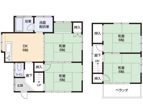Floor plan. 8.2 million yen, 4DK, Land area 85.39 sq m , Building area 68.69 sq m floor plan
