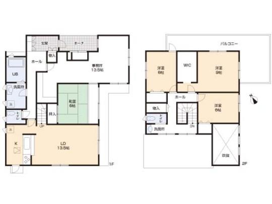 Floor plan. 34,800,000 yen, 4LDK, Land area 308.5 sq m , Building area 153.6 sq m floor plan