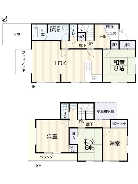 Floor plan. 17.8 million yen, 4LDK, Land area 179.83 sq m , Building area 119.8 sq m