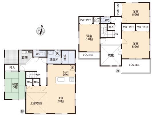 Floor plan. 32,800,000 yen, 4LDK, Land area 196.87 sq m , Building area 116.75 sq m floor plan