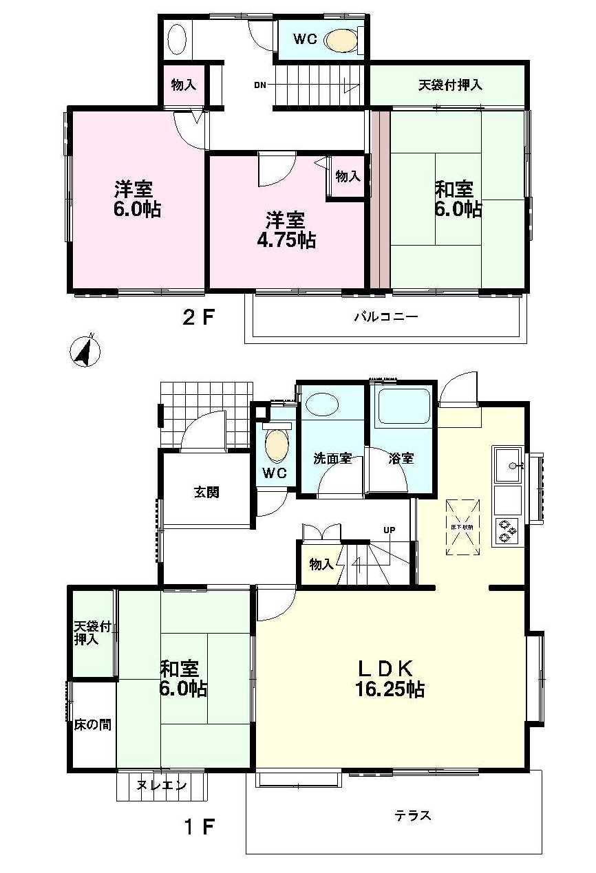 Floor plan. 14.8 million yen, 4LDK, Land area 169.96 sq m , Building area 102.67 sq m