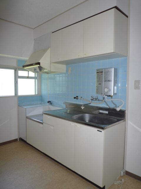 Kitchen. Spacious kitchen. It is very bright because it is with window yet. 