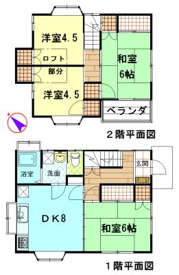 Floor plan. 8.5 million yen, 4DK, Land area 132.4 sq m , Building area 73.69 sq m floor plan