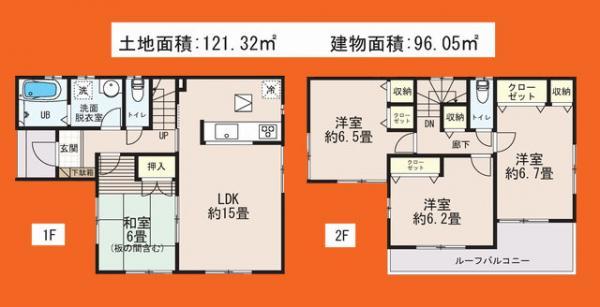 Floor plan. 26,800,000 yen, 4LDK, Land area 121.32 sq m , Building area 96.05 sq m