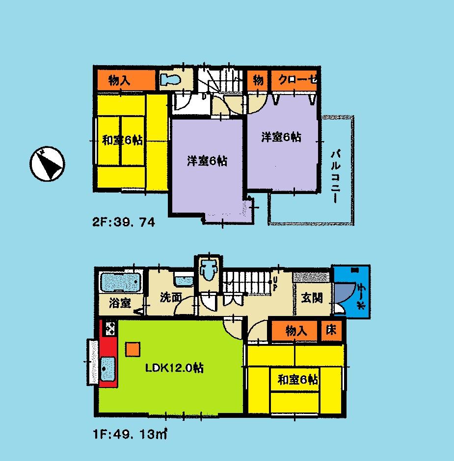 Floor plan. 13.8 million yen, 4LDK, Land area 124.97 sq m , Building area 88.87 sq m