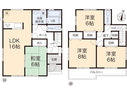 Floor plan. 26,800,000 yen, 4LDK, Land area 143.87 sq m , Building area 104.33 sq m floor plan
