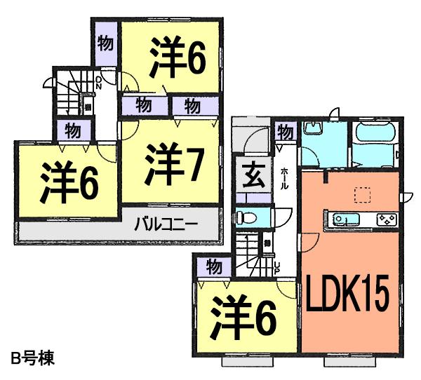 Floor plan. (B Building), Price 21,800,000 yen, 4LDK, Land area 150.39 sq m , Building area 96.88 sq m