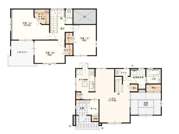 Floor plan. (1 Building), Price 29,800,000 yen, 4LDK, Land area 136.2 sq m , Building area 106.66 sq m