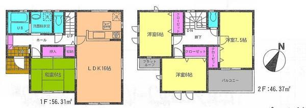 Floor plan. 29,800,000 yen, 4LDK, Land area 135.01 sq m , Building area 102.68 sq m