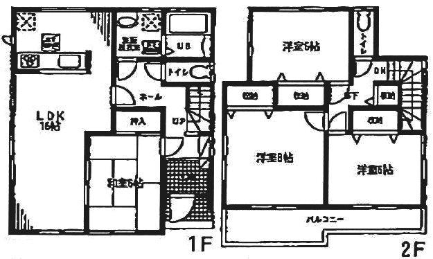 Floor plan. (1 Building), Price 26,800,000 yen, 4LDK, Land area 143.87 sq m , Building area 104.33 sq m