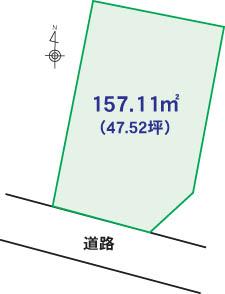 Compartment figure. Land price 6.7 million yen, Land area 157.11 sq m
