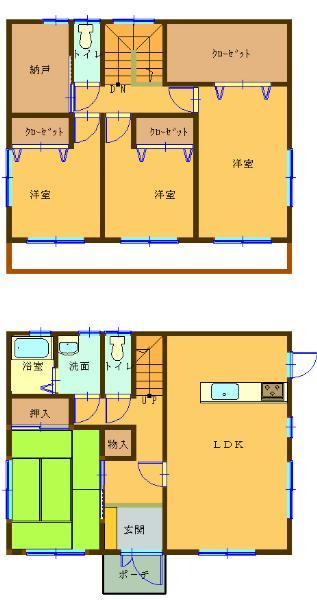 Floor plan. 17.8 million yen, 4LDK, Land area 500.14 sq m , Building area 126 sq m 4LDK, Easy-to-use floor plan