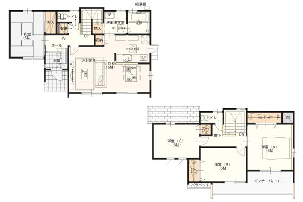 Floor plan. (C Building), Price 22,980,000 yen, 4LDK, Land area 198.21 sq m , Building area 106.81 sq m