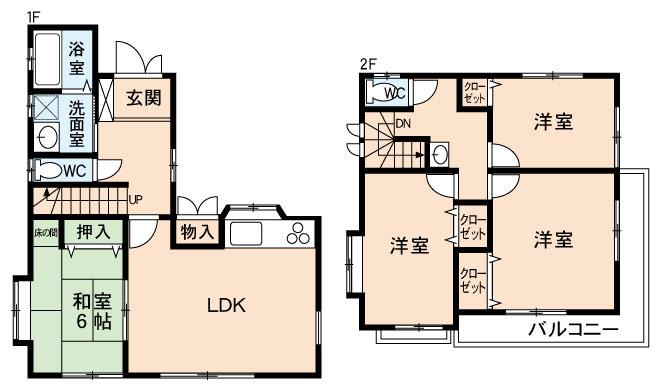 Floor plan. 14.8 million yen, 4LDK, Land area 167.89 sq m , Building area 108.71 sq m