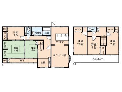 Floor plan. 25,800,000 yen, 6LDK, Land area 662.2 sq m , Building area 154.84 sq m
