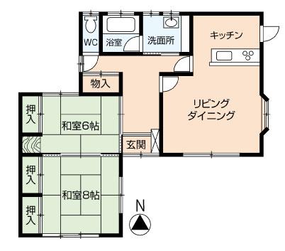 Floor plan. 16.8 million yen, 2LDK, Land area 289.71 sq m , Building area 76.18 sq m