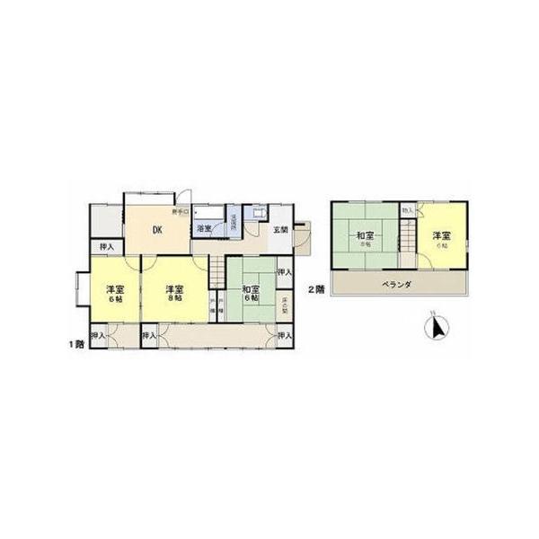Floor plan. 19,800,000 yen, 5DK, Land area 334.42 sq m , Building area 96.5 sq m