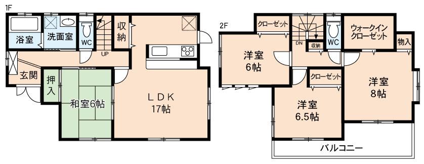Floor plan. 25,800,000 yen, 4LDK + S (storeroom), Land area 299.19 sq m , Building area 109.3 sq m