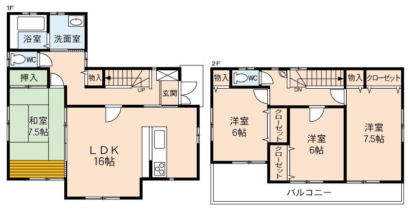 Floor plan. 19,800,000 yen, 4LDK, Land area 190.72 sq m , Building area 108.47 sq m