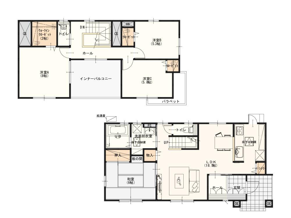 Floor plan. (1 Building), Price 20.8 million yen, 4LDK, Land area 319.98 sq m , Building area 107.64 sq m