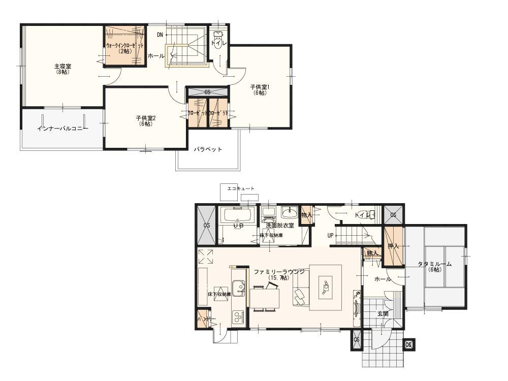 Floor plan. (Building 2), Price 22.6 million yen, 4LDK, Land area 207.19 sq m , Building area 107.64 sq m