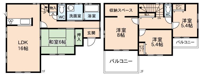 Floor plan. 19,800,000 yen, 4LDK, Land area 153.1 sq m , Building area 105.15 sq m