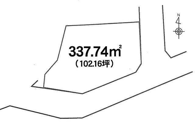 Compartment figure. Land price 13.3 million yen, Land area 337.74 sq m southeast corner lot Land spacious 102 square meters