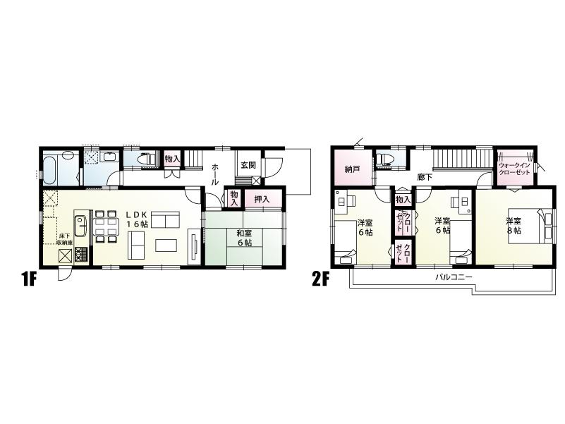 Floor plan. (B Building), Price 27,800,000 yen, 4LDK+S, Land area 156.43 sq m , Building area 110.95 sq m