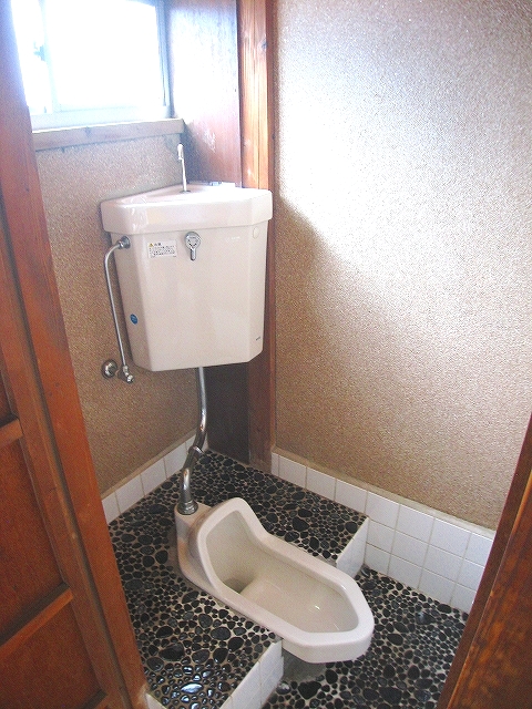 Toilet. It has a window in the toilet. 
