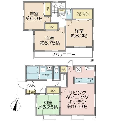Floor plan. 24,800,000 yen, 4LDK, Land area 141.14 sq m , Building area 103.51 sq m