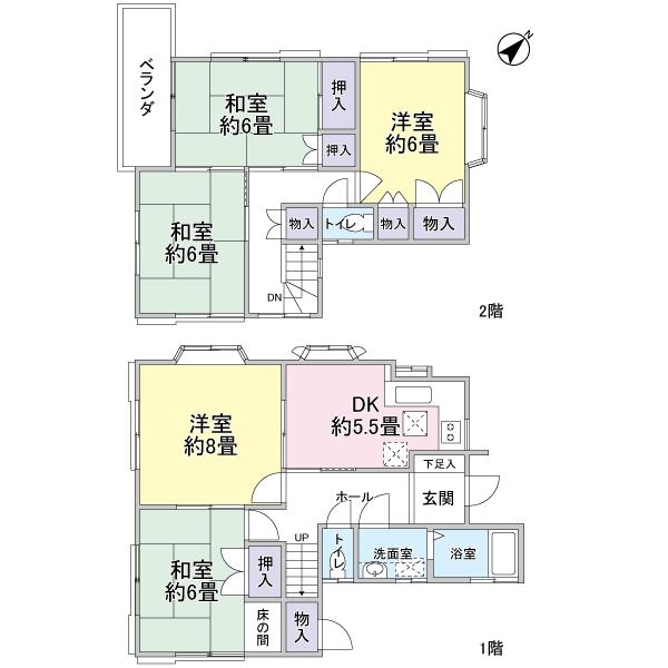 Floor plan. 10.3 million yen, 5DK, Land area 116.38 sq m , Building area 97.09 sq m