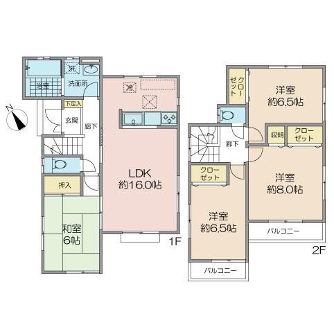 Floor plan. 22,800,000 yen, 4LDK, Land area 150.5 sq m , Building area 100.6 sq m