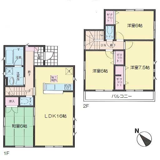 Floor plan. (3 Building), Price 24,800,000 yen, 4LDK, Land area 163.61 sq m , Building area 93.15 sq m