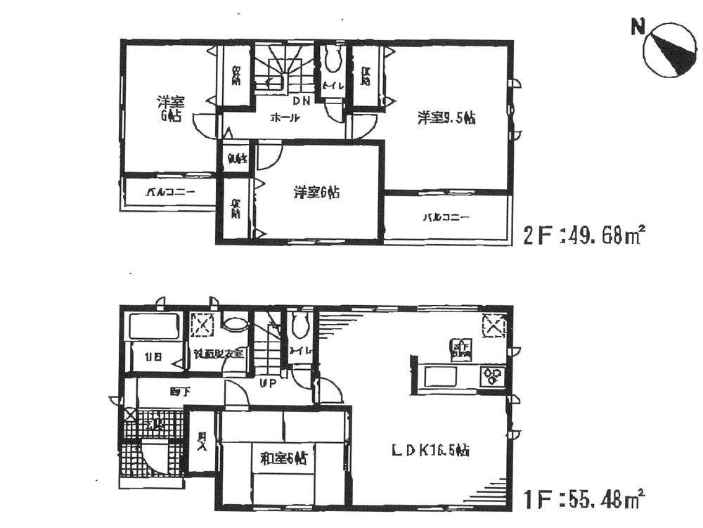 Floor plan. (1 Building), Price 19,800,000 yen, 4LDK, Land area 172.97 sq m , Building area 105.16 sq m
