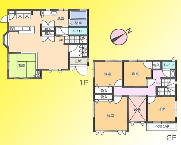 Floor plan. 29,800,000 yen, 5LDK, Land area 132.27 sq m , Building area 120.98 sq m