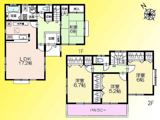 Floor plan. 23.8 million yen, 4LDK, Land area 258.53 sq m , Building area 105.16 sq m