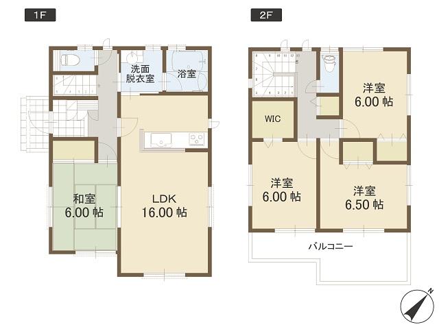 Floor plan. (3 Building), Price 33,800,000 yen, 4LDK, Land area 125 sq m , Building area 101.85 sq m