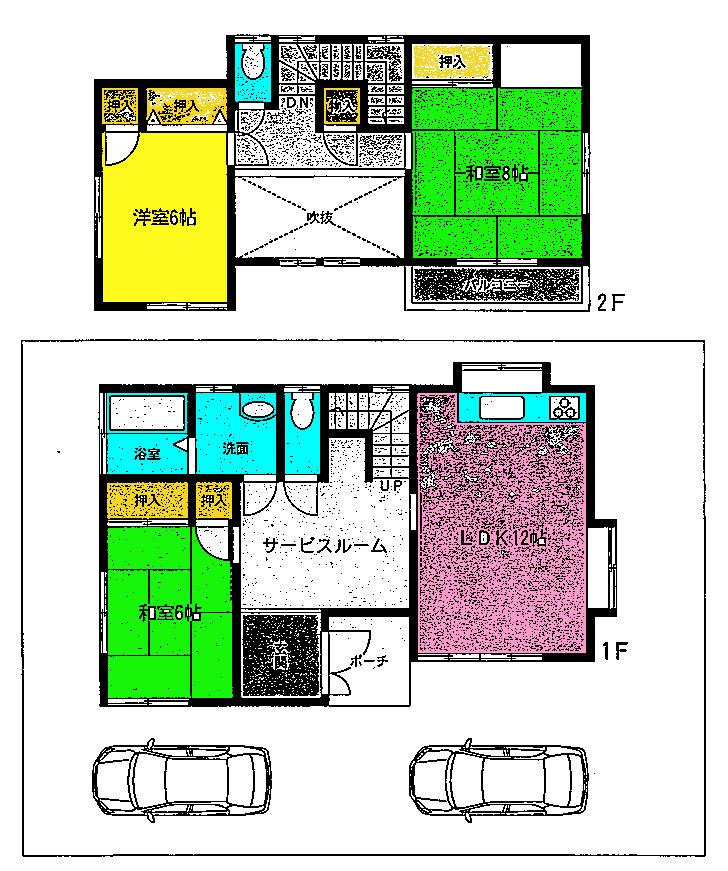 Floor plan. 12.8 million yen, 3LDK, Land area 116.01 sq m , Building area 96.05 sq m