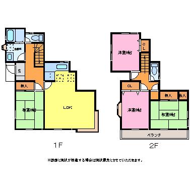 Floor plan. 13.8 million yen, 4LDK, Land area 135.05 sq m , Building area 92.33 sq m